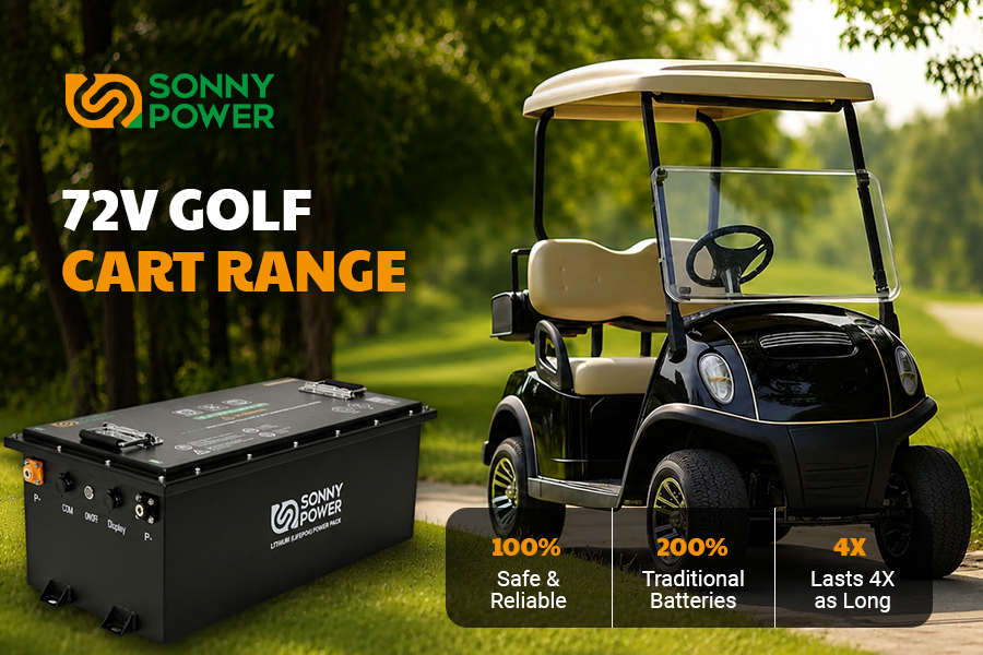72v golf cart range